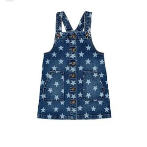Wonder Nation Toddler Girl Jumper School Dress Star Stretch Denim